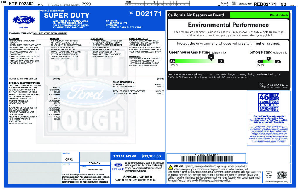 New 2024 Ford F350 XL w/ XL Chrome Package RWD image 48
