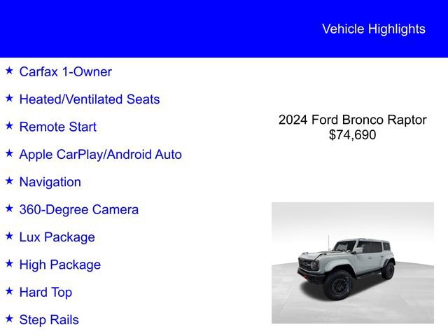 Used 2024 Ford Bronco Raptor image 2
