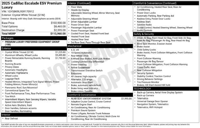 Used 2025 Cadillac Escalade ESV Premium Luxury RWD image 7
