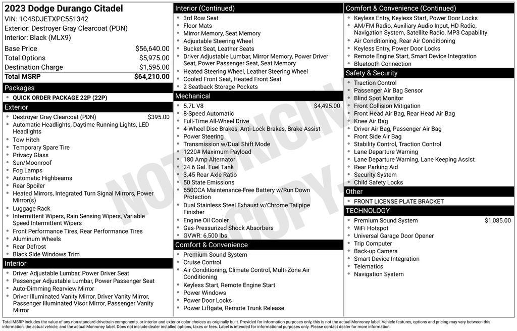 Used 2023 Dodge Durango Citadel AWD/4WD image 7