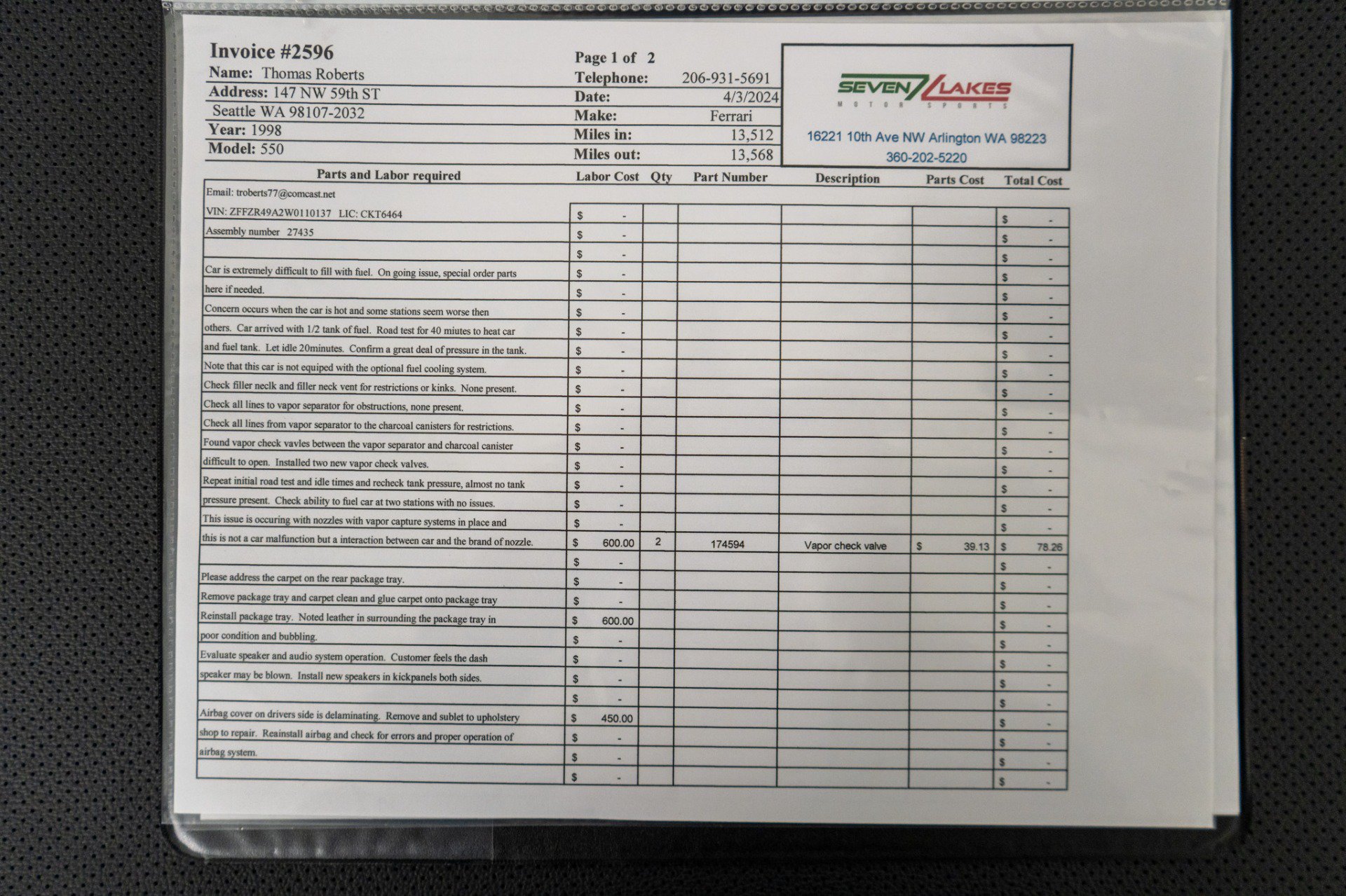 Used 1998 Ferrari 550 Maranello Coupe RWD image 41