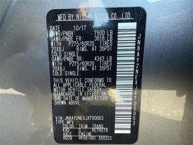 Used 2018 Nissan Armada Platinum w/ Captain Seat Package image 35