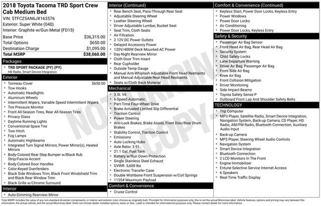 Used 2018 Toyota Tacoma TRD Sport AWD/4WD image 7