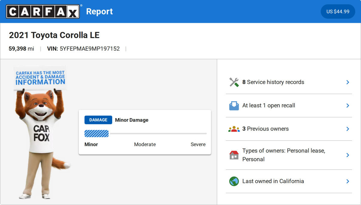 Used 2021 Toyota Corolla LE w/ Carpet Mat Package (TMS) image 3