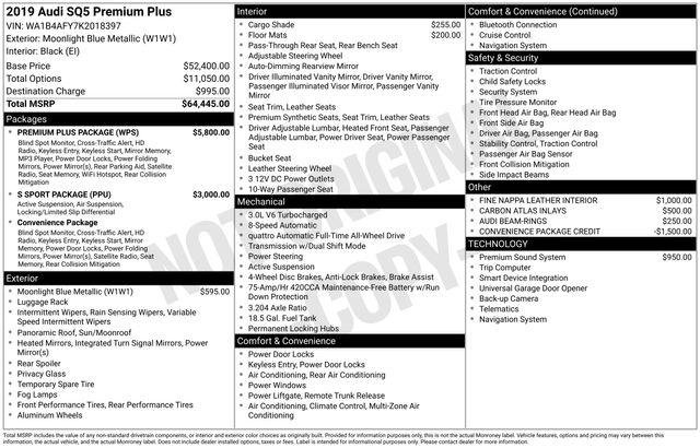 Used 2019 Audi SQ5 Premium Plus w/ Premium Plus Package AWD/4WD image 38