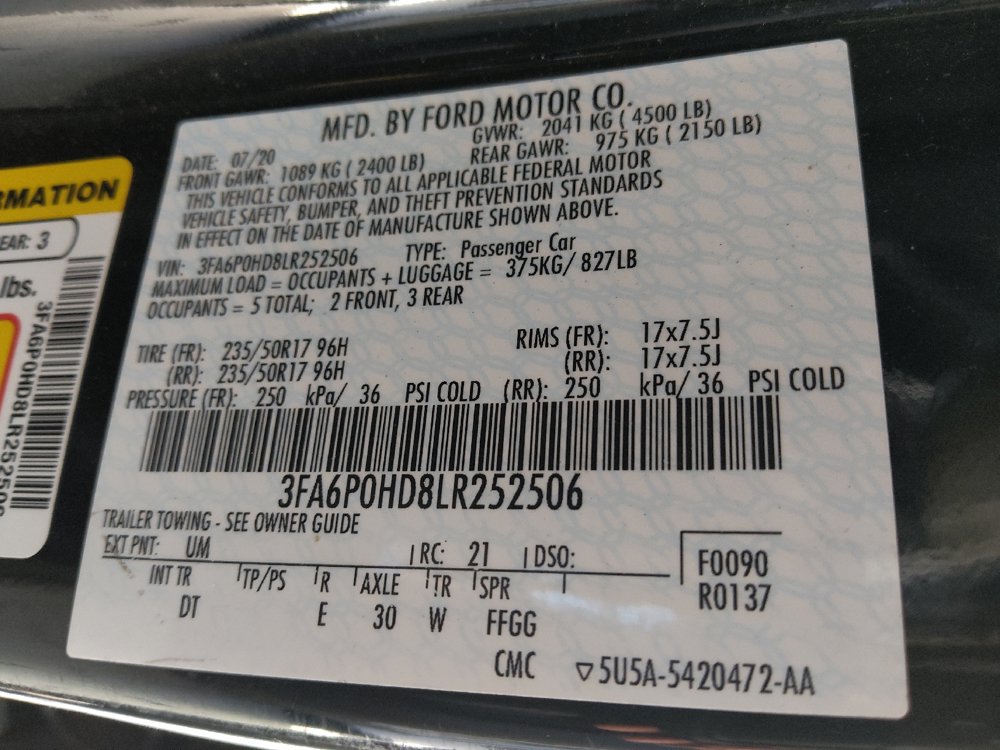 Used 2020 Ford Fusion SE FWD image 33