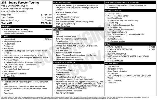 Used 2021 Subaru Forester Touring w/ Popular Package #2 AWD/4WD image 15