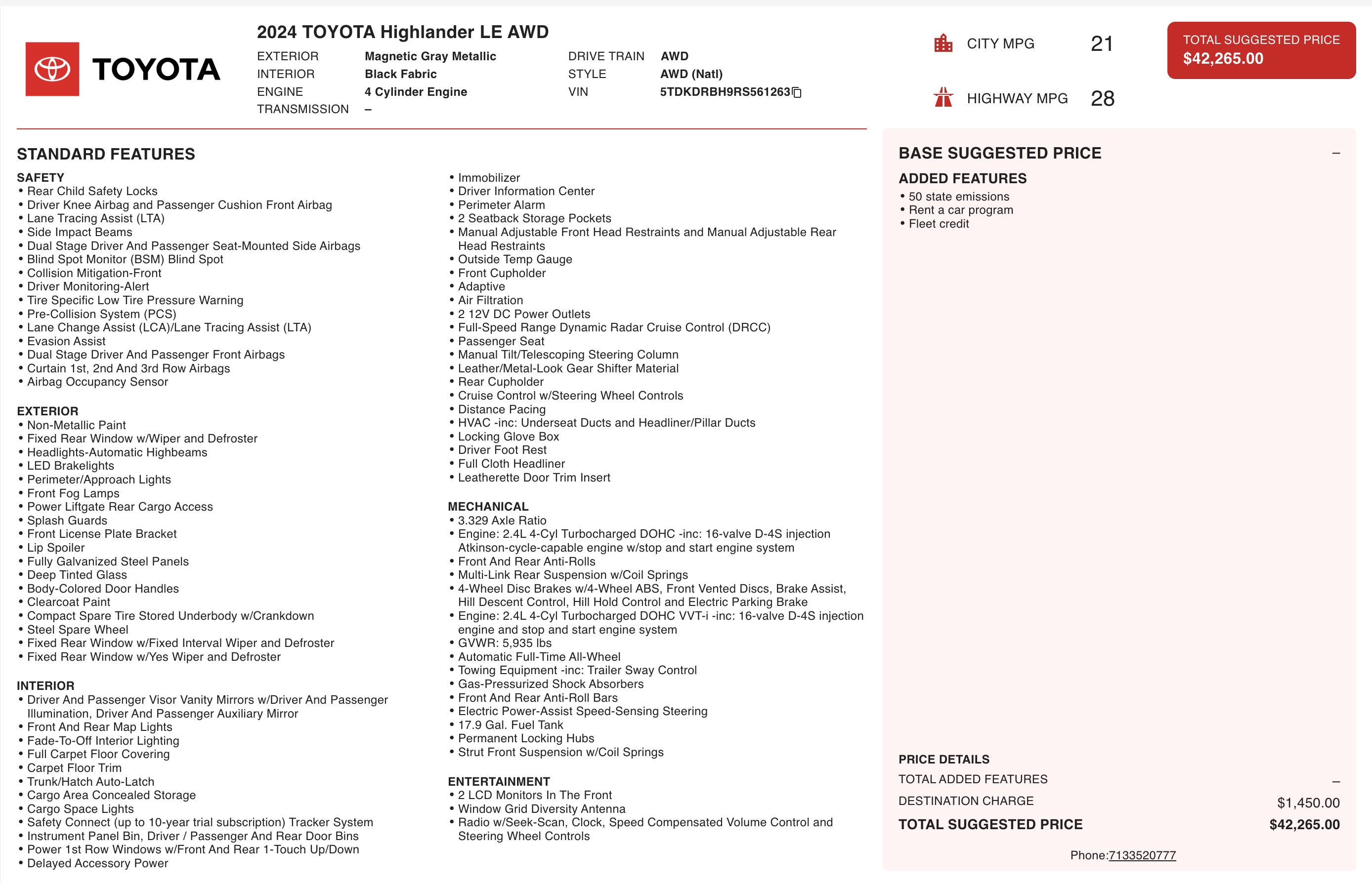 Used 2024 Toyota Highlander Limited image 2