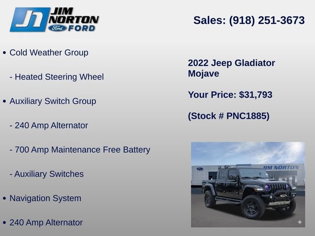 Used 2022 Jeep Gladiator Mojave w/ Cold Weather Group AWD/4WD image 15