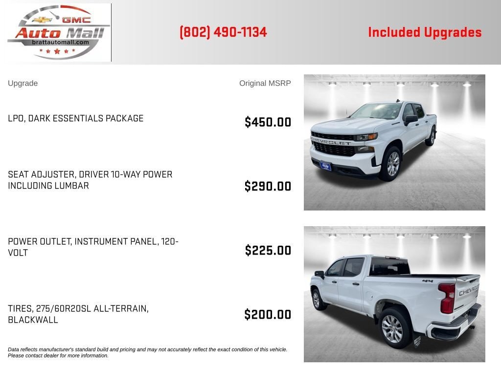 Used 2022 Chevrolet Silverado 1500 Custom w/ LPO, Dark Essentials Package AWD/4WD image 4