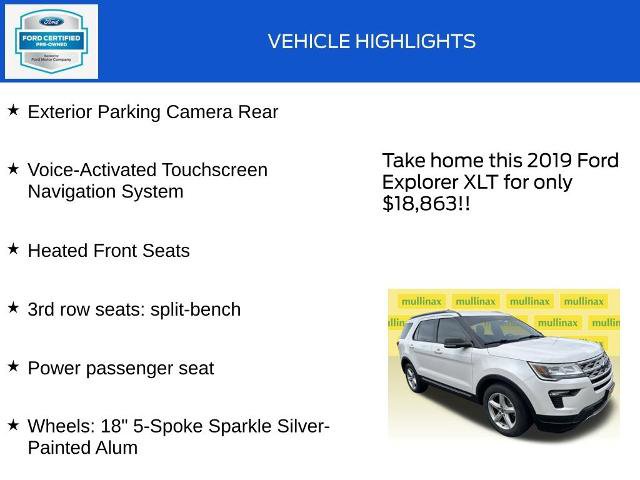 Certified 2019 Ford Explorer XLT w/ Equipment Group 202A image 20