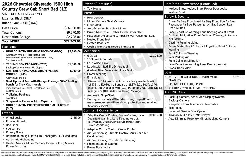 New 2026 Chevrolet Silverado 1500 High Country w/ High Country Premium Package image 6