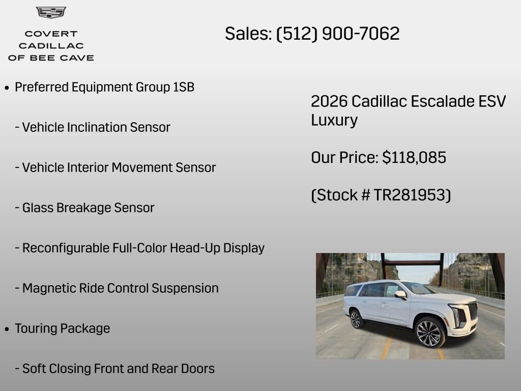 New 2026 Cadillac Escalade ESV Luxury w/ Touring Package AWD/4WD image 18