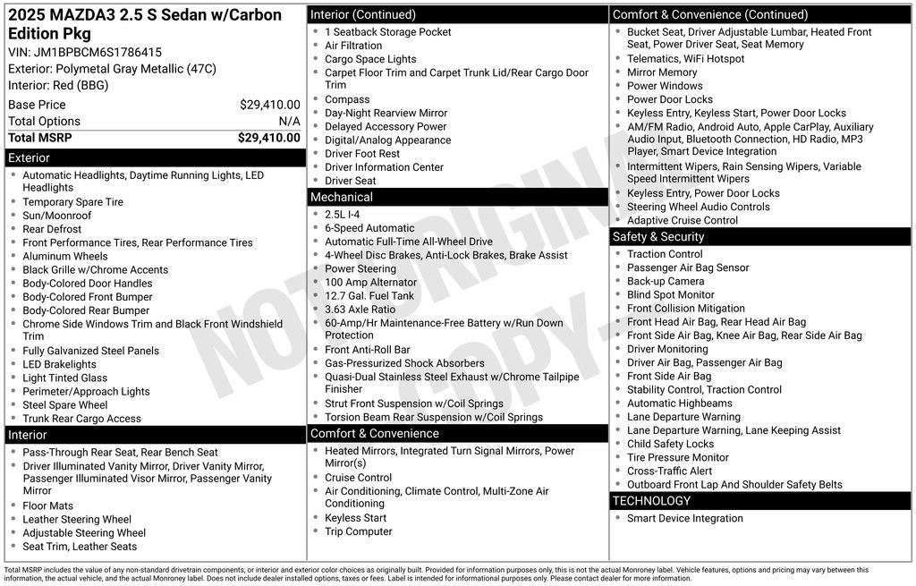 New 2025 MAZDA MAZDA3 s image 4