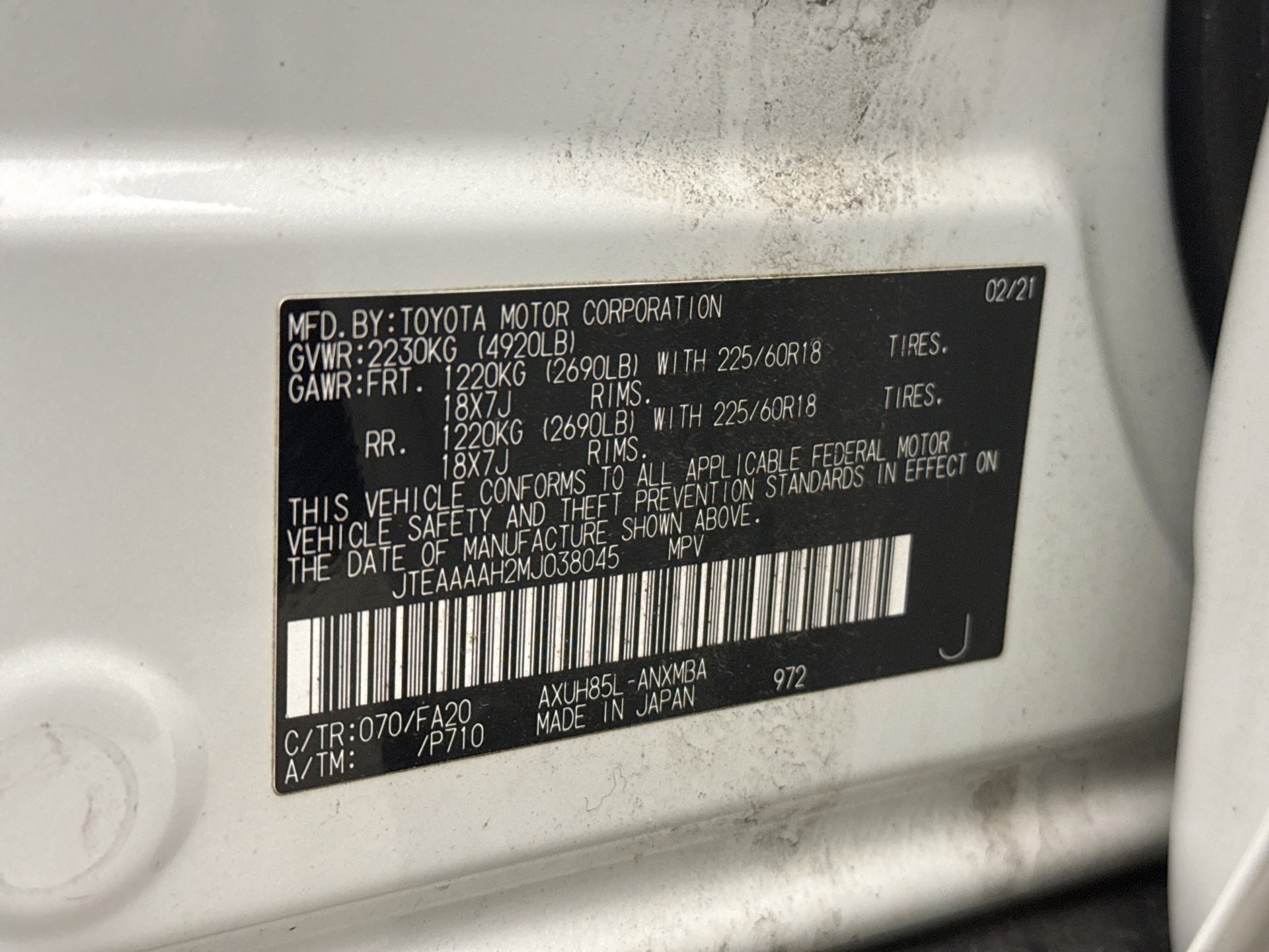 Used 2021 Toyota Venza LE w/ Carpet Mat Package (TMS) image 23