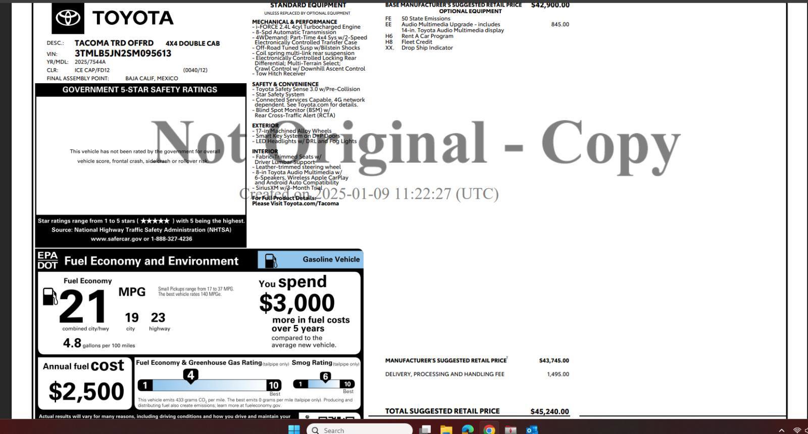 Used 2025 Toyota Tacoma TRD Off-Road image 4