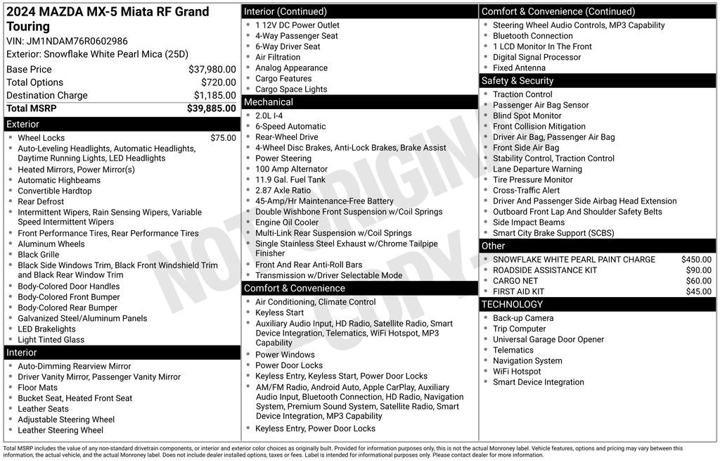Certified 2024 MAZDA MX-5 Miata RF Grand Touring image 38