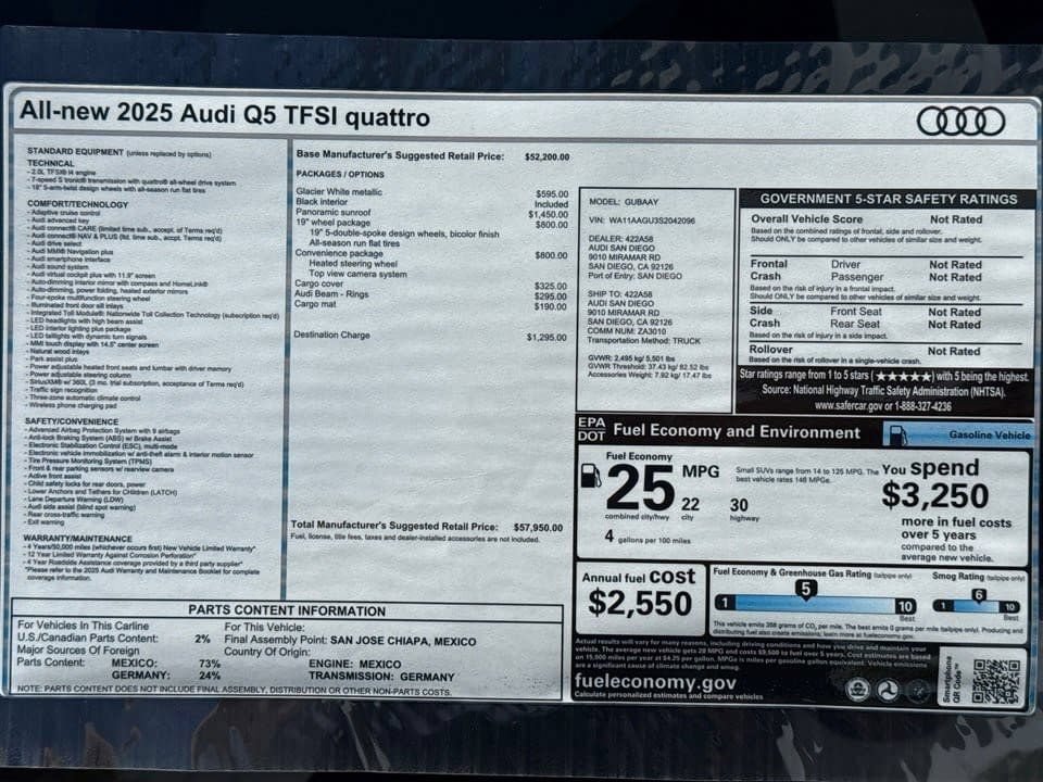 Certified 2025 Audi Q5 Premium w/ Convenience Package AWD/4WD image 21