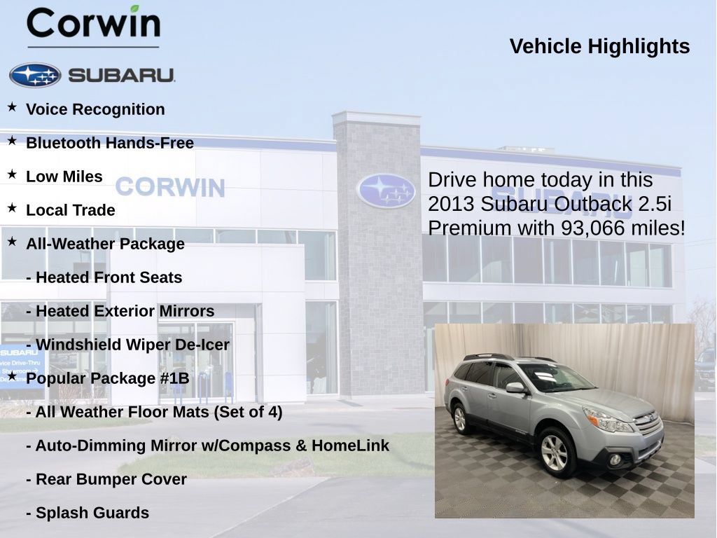 Used 2013 Subaru Outback 2.5i Premium AWD/4WD image 6