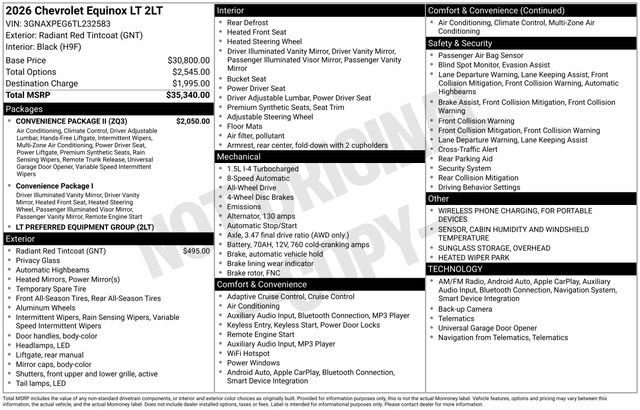 Used 2026 Chevrolet Equinox LT w/ Convenience Package II AWD/4WD image 23