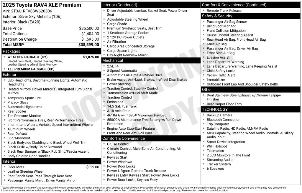 Used 2025 Toyota RAV4 XLE Premium w/ Weather Package AWD/4WD image 7