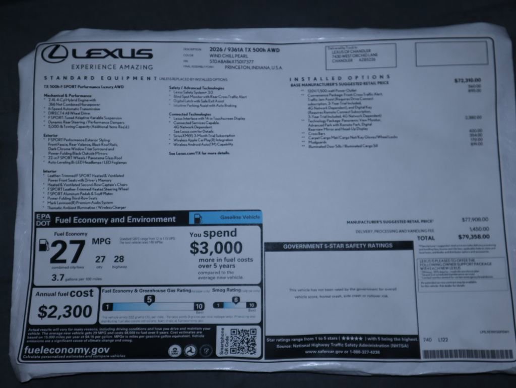 New 2026 Lexus TX 500h AWD image 9