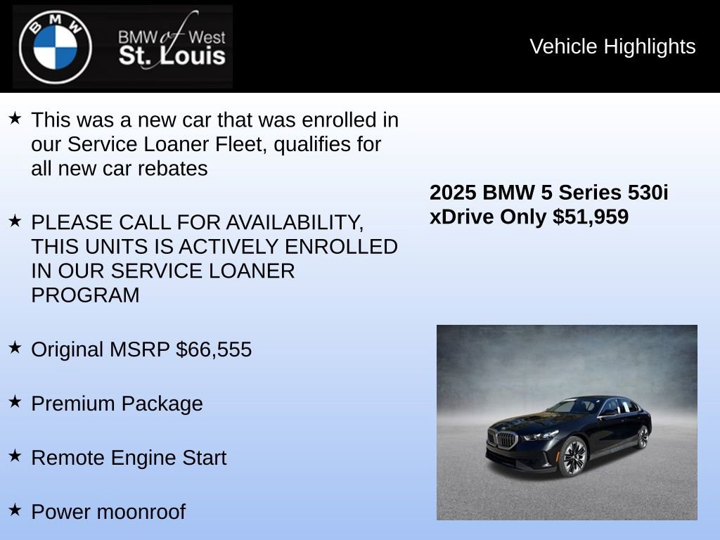 Used 2025 BMW 530i xDrive w/ Premium Package image 8