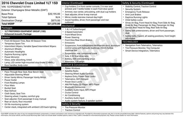 Used 2016 Chevrolet Cruze LT image 5