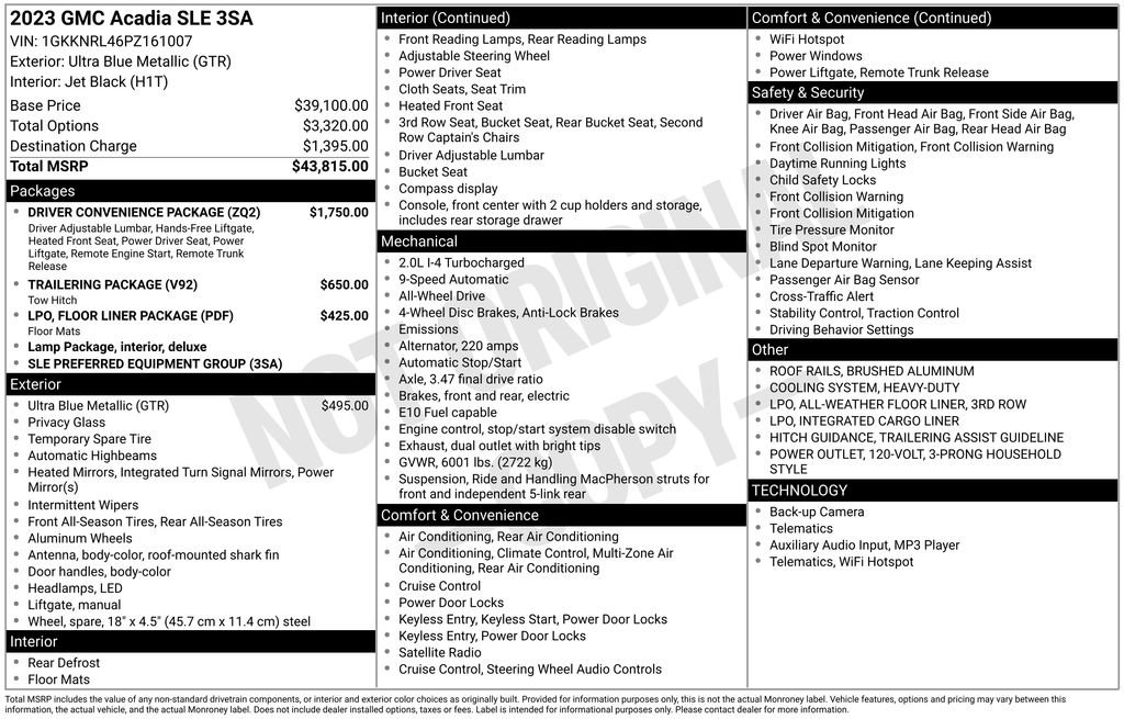 Used 2023 GMC Acadia SLE w/ Driver Convenience Package image 2