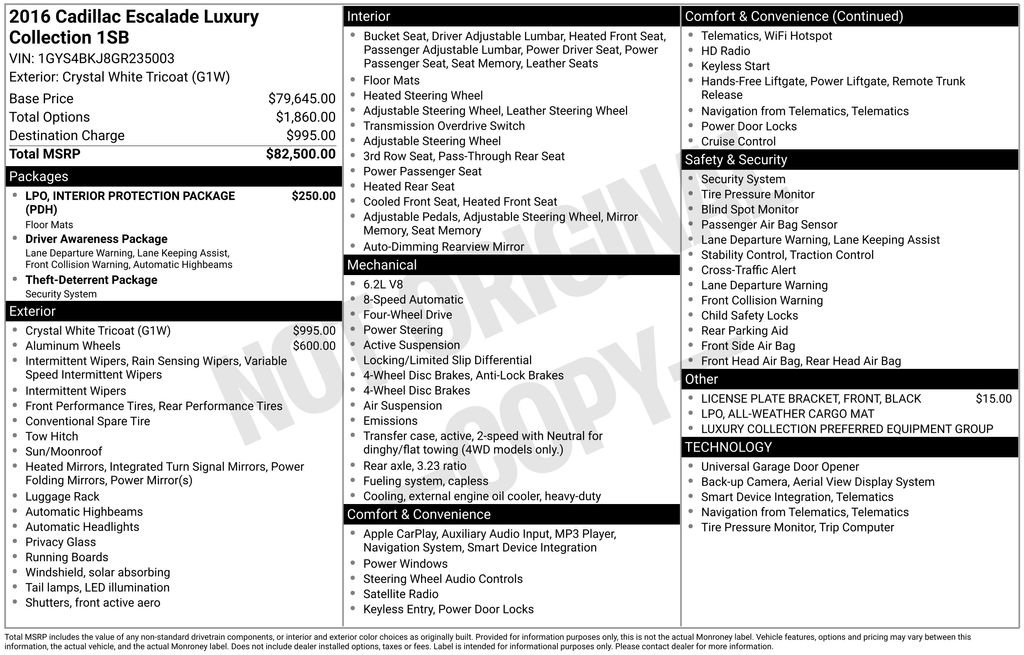 Used 2016 Cadillac Escalade Luxury image 47