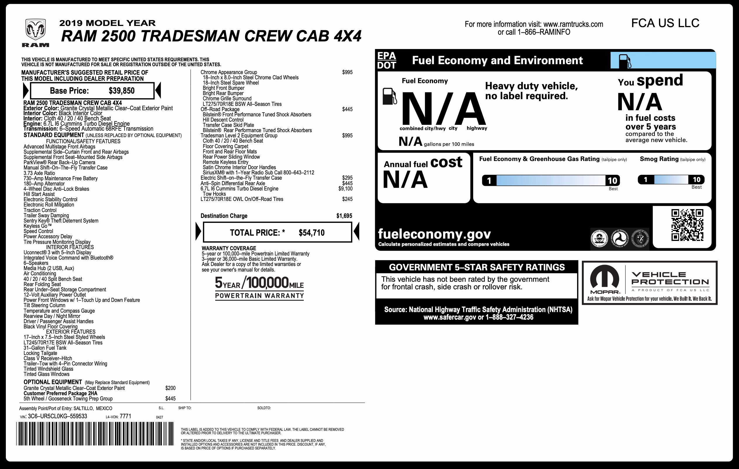 Used 2019 RAM 2500 Tradesman AWD/4WD image 2