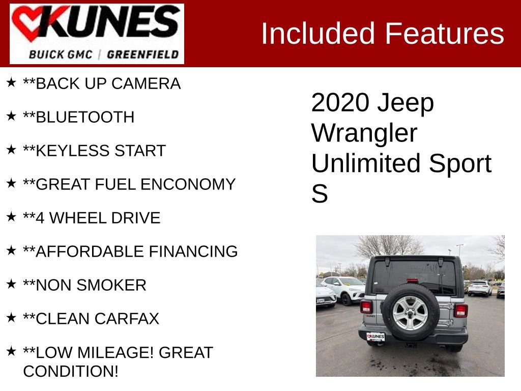 Used 2020 Jeep Wrangler Unlimited Sport S image 2