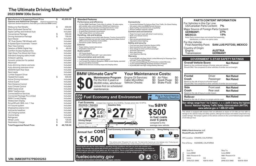 Used 2023 BMW 330e w/ Driving Assistance Package image 4
