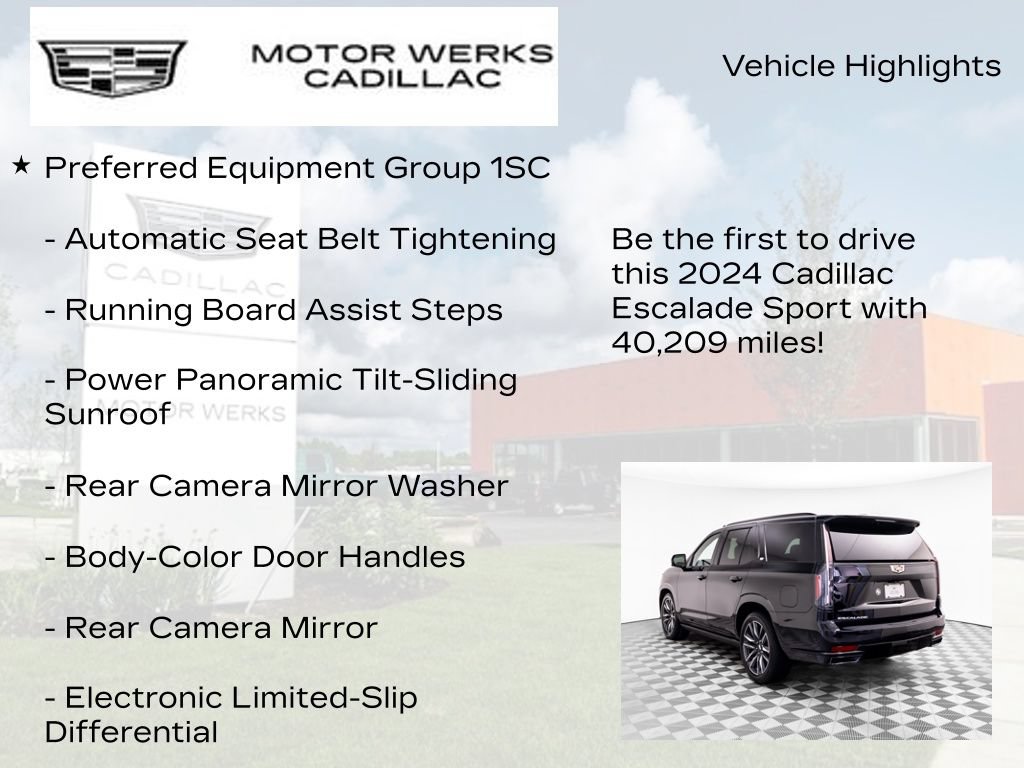 Certified 2024 Cadillac Escalade Sport w/ Touring Package AWD/4WD image 7