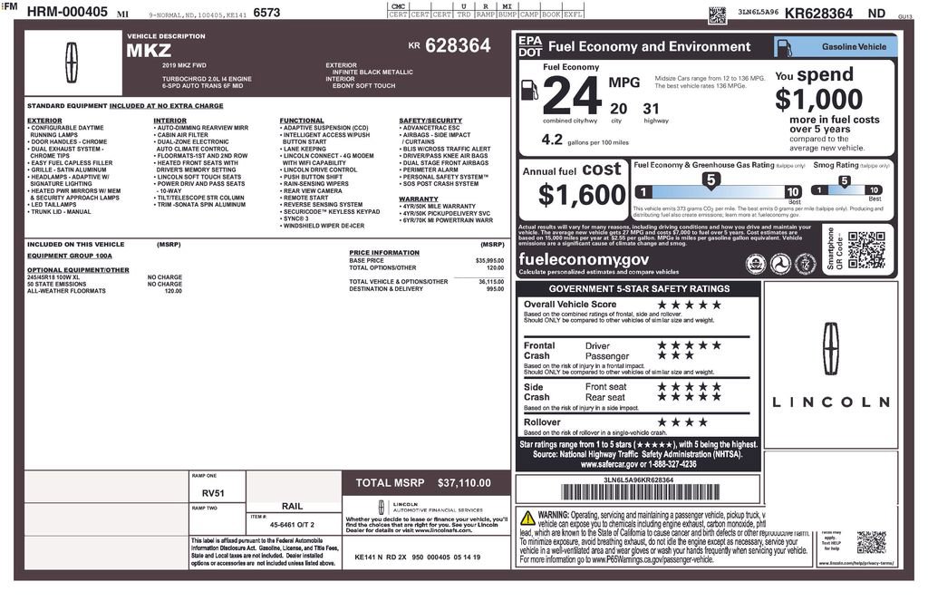 Used 2019 Lincoln MKZ Premiere image 17
