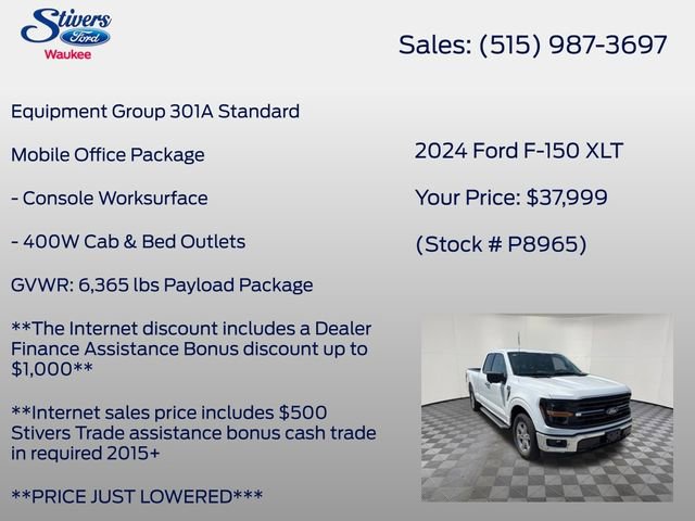 Used 2024 Ford F150 XLT w/ Mobile Office Package RWD image 8