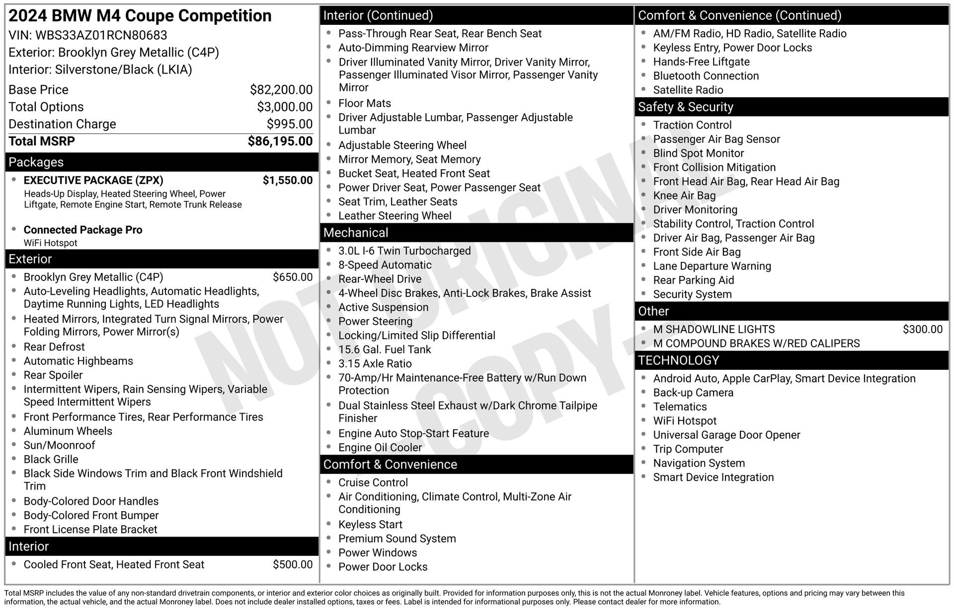 Used 2024 BMW M4 Competition w/ Executive Package RWD image 63