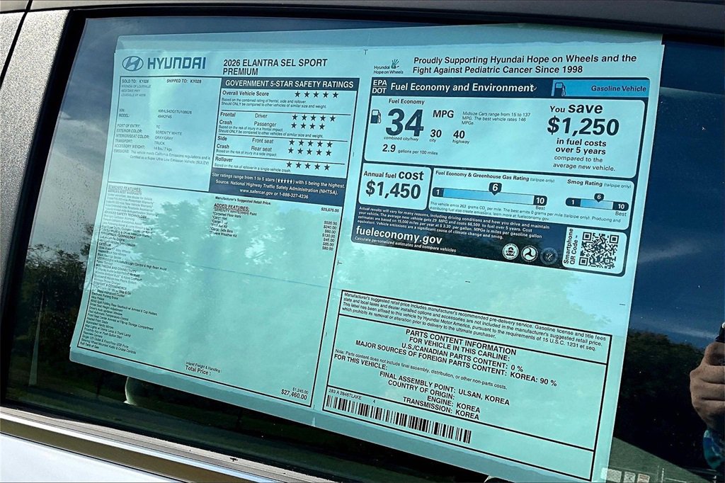 New 2026 Hyundai Elantra SEL Sport Premium image 16