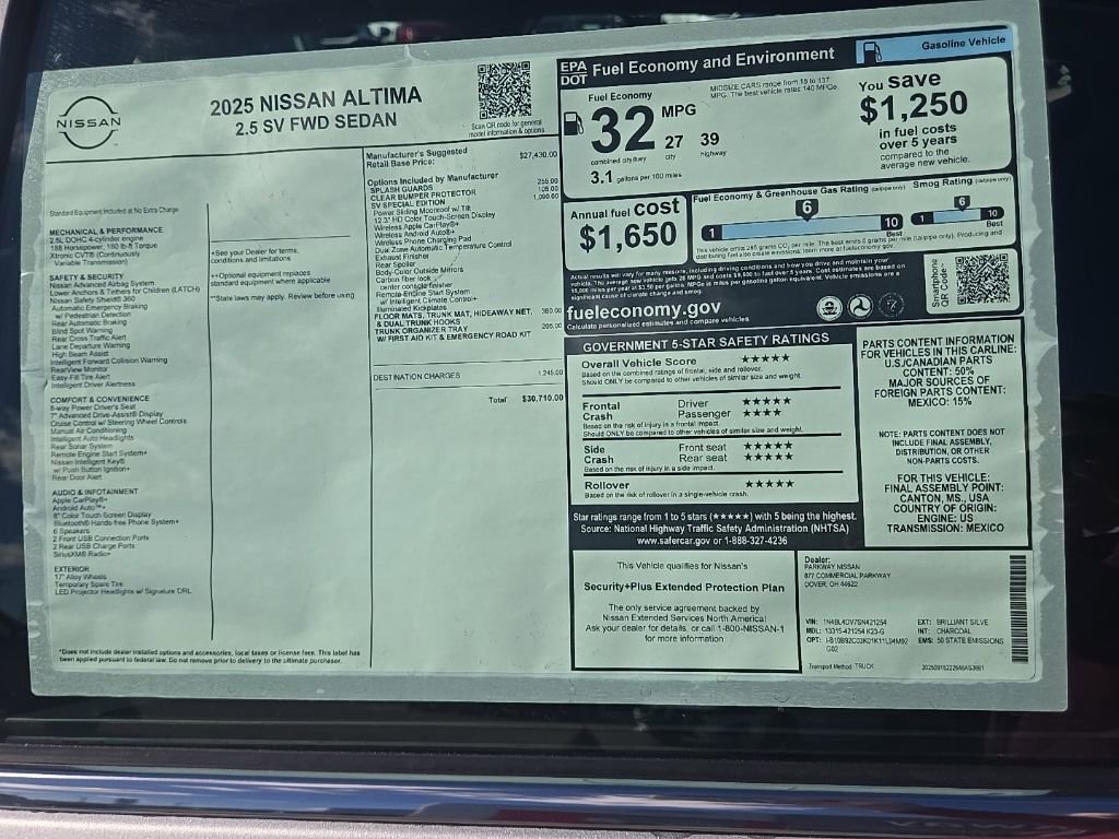 New 2025 Nissan Altima 2.5 SV w/ SV Special Edition Package image 32