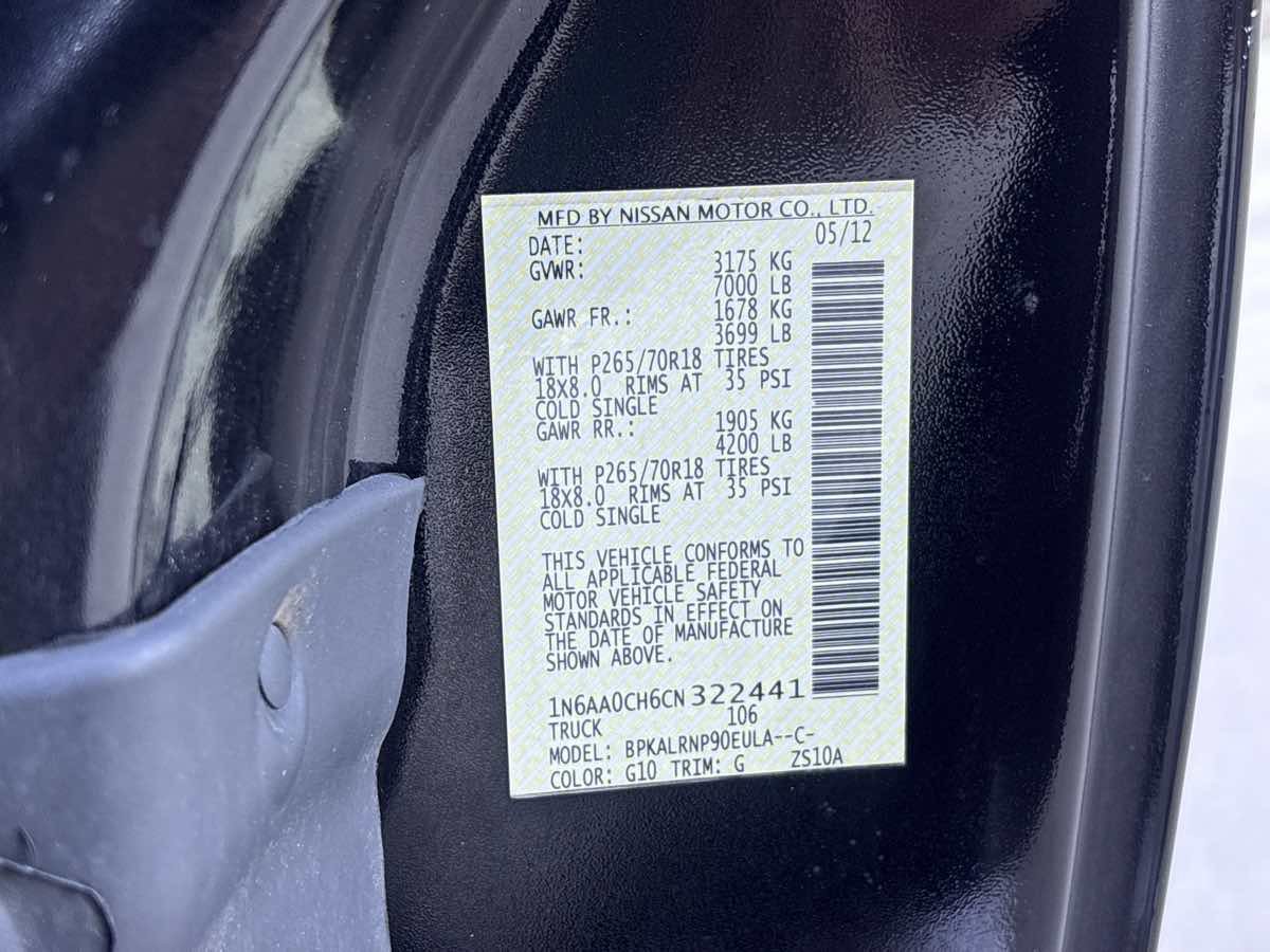 Used 2012 Nissan Titan S w/ S Popular Equipment Pkg image 26