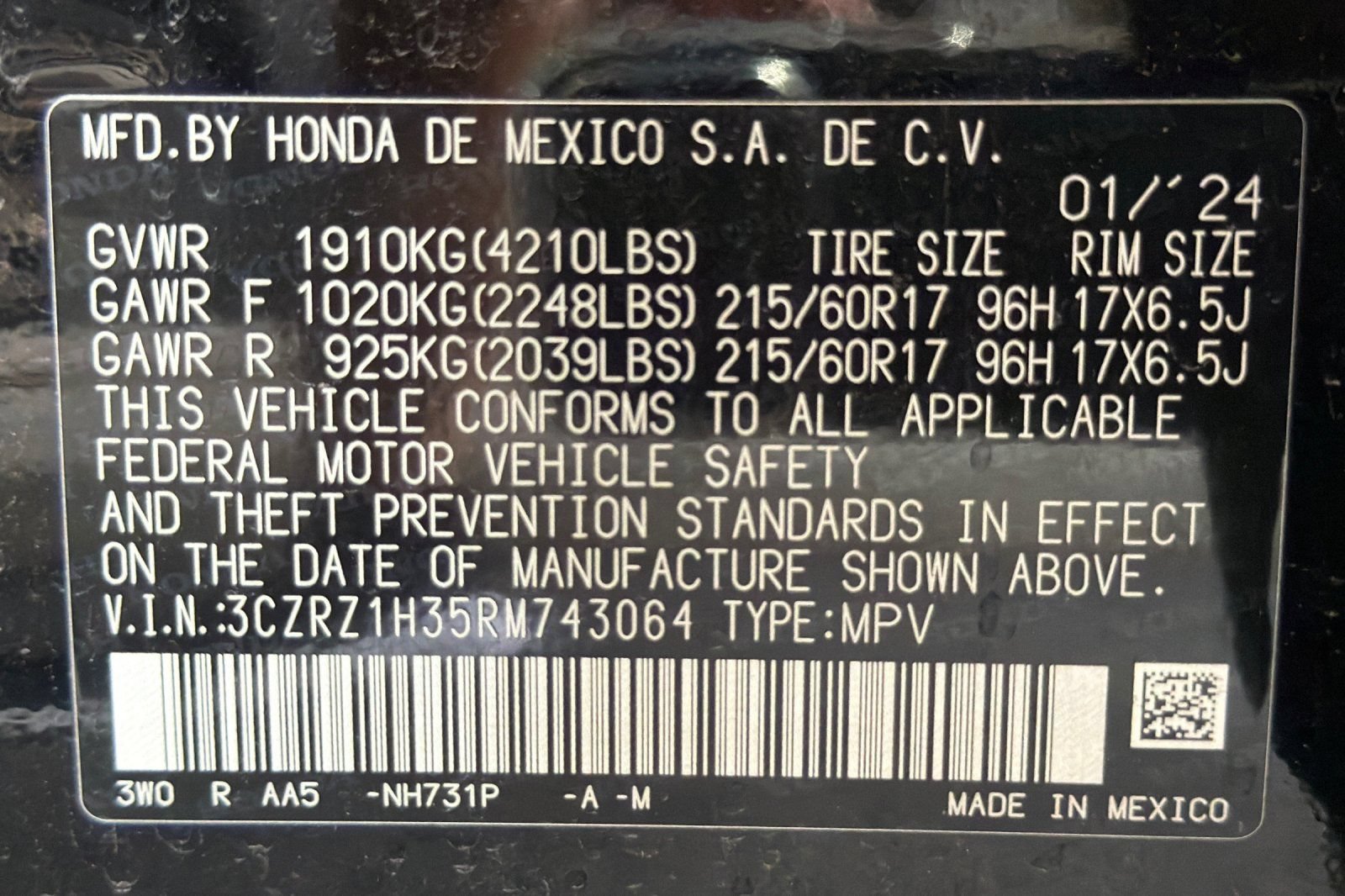Used 2024 Honda HR-V LX image 28