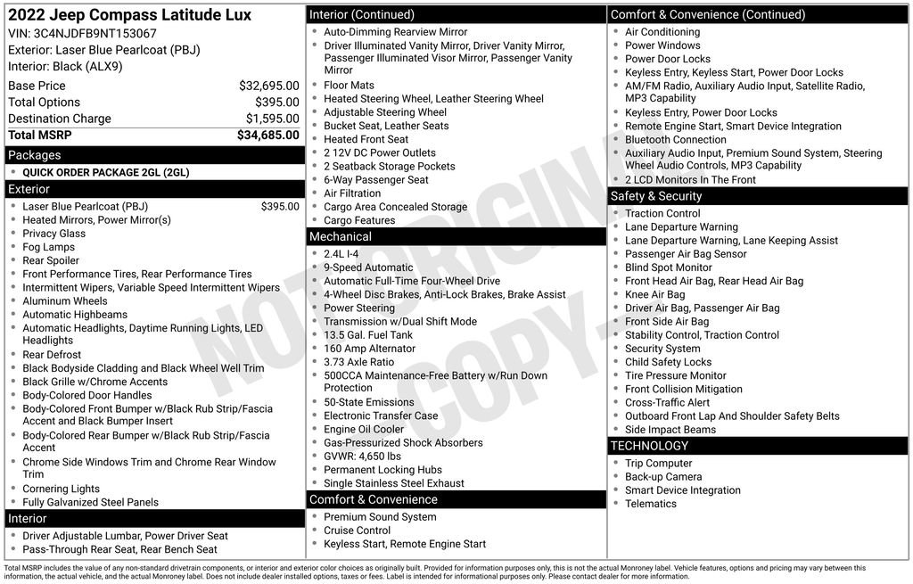 Certified 2022 Jeep Compass Latitude AWD/4WD image 10