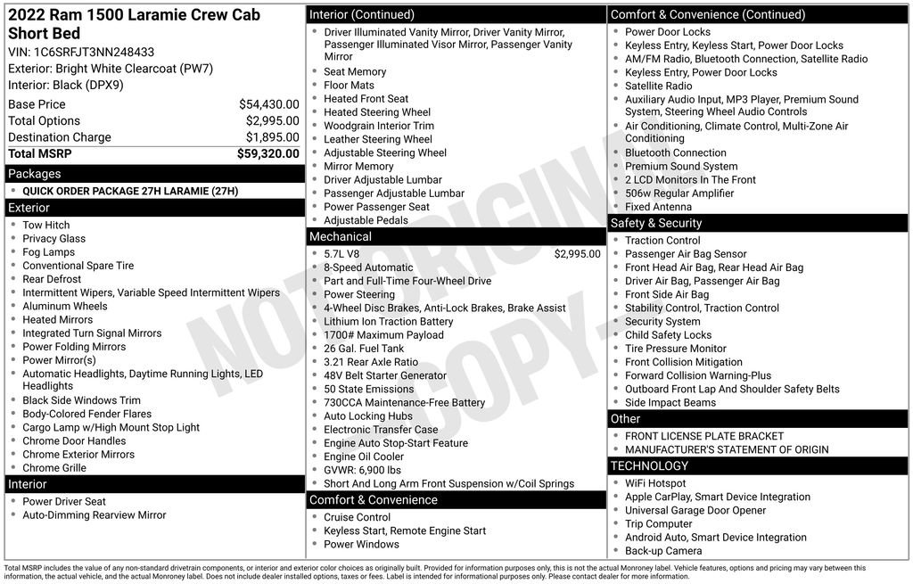 Used 2022 RAM 1500 Laramie AWD/4WD image 34