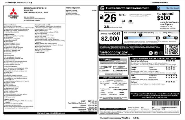 Used 2025 Mitsubishi Outlander Sport AWD image 4