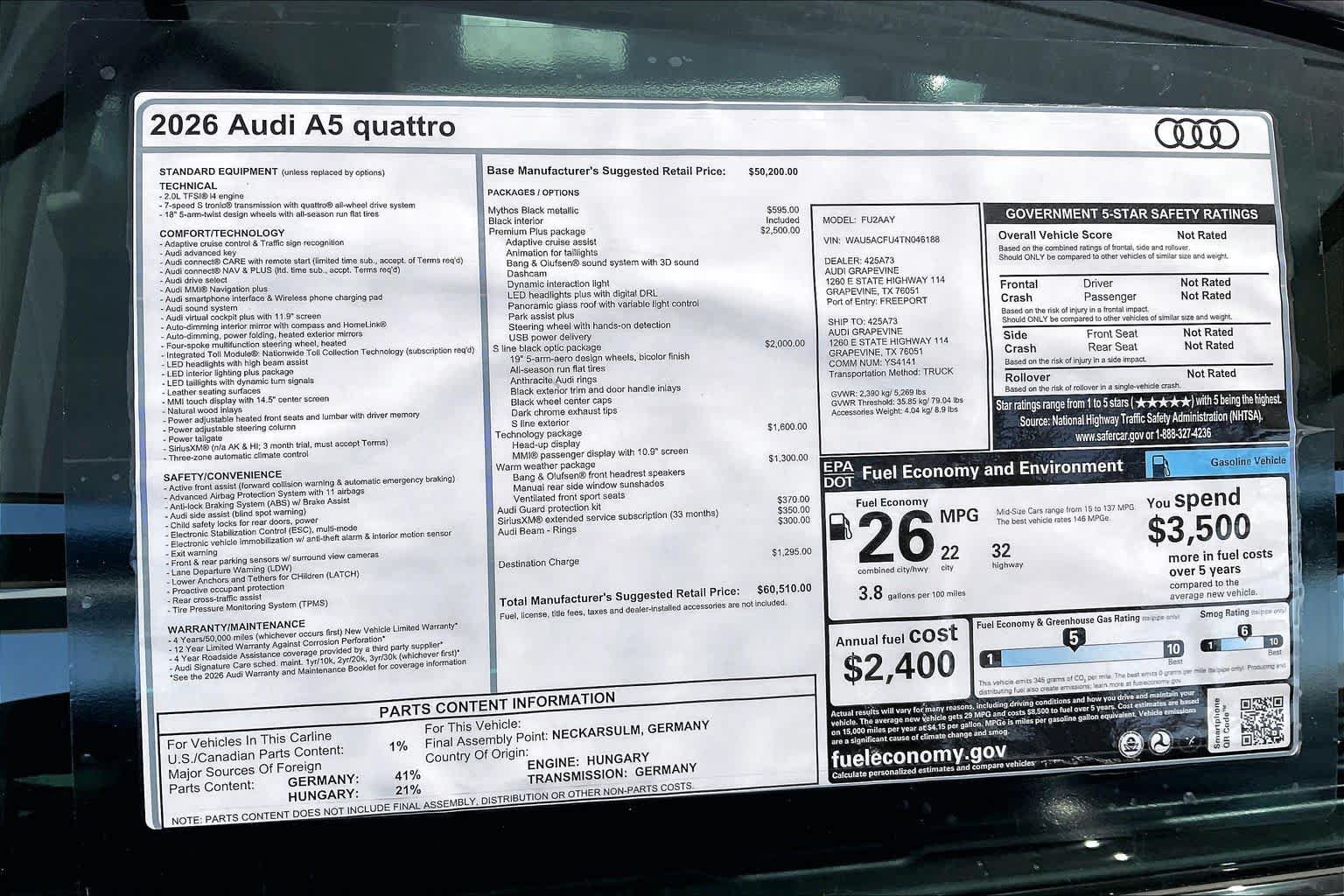New 2026 Audi A5 Premium Plus w/ Premium Plus Package AWD/4WD image 19