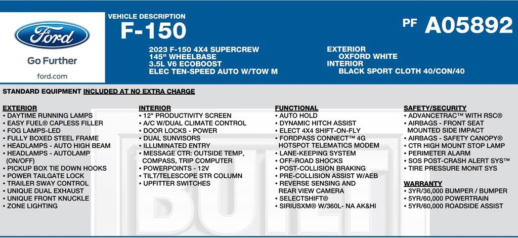 Used 2023 Ford F150 Tremor w/ Trailer Tow Package AWD/4WD image 16