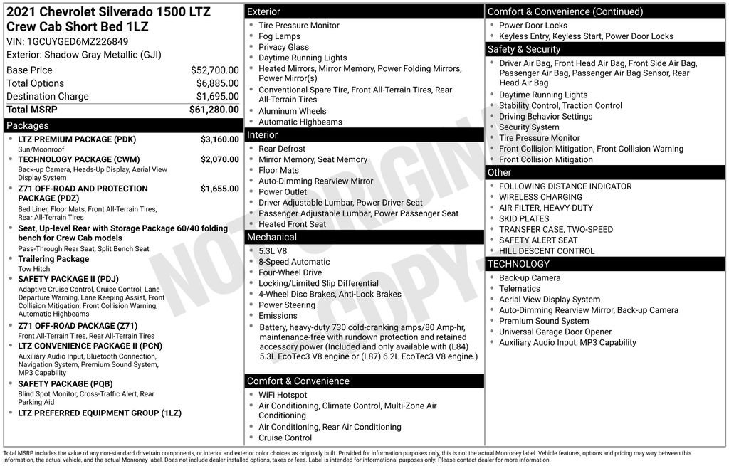 Used 2021 Chevrolet Silverado 1500 LTZ w/ LTZ Premium Package AWD/4WD image 5