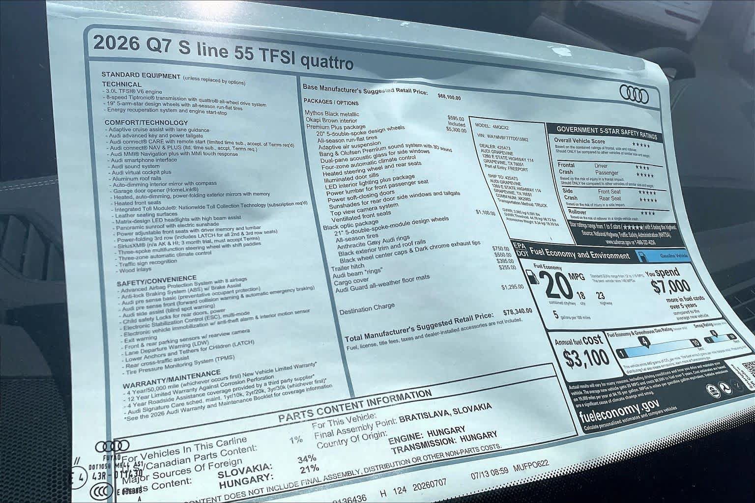 New 2026 Audi Q7 Premium Plus AWD/4WD image 19