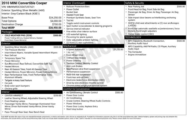 Used 2010 MINI Cooper Convertible w/ Cold Weather Pkg FWD image 28