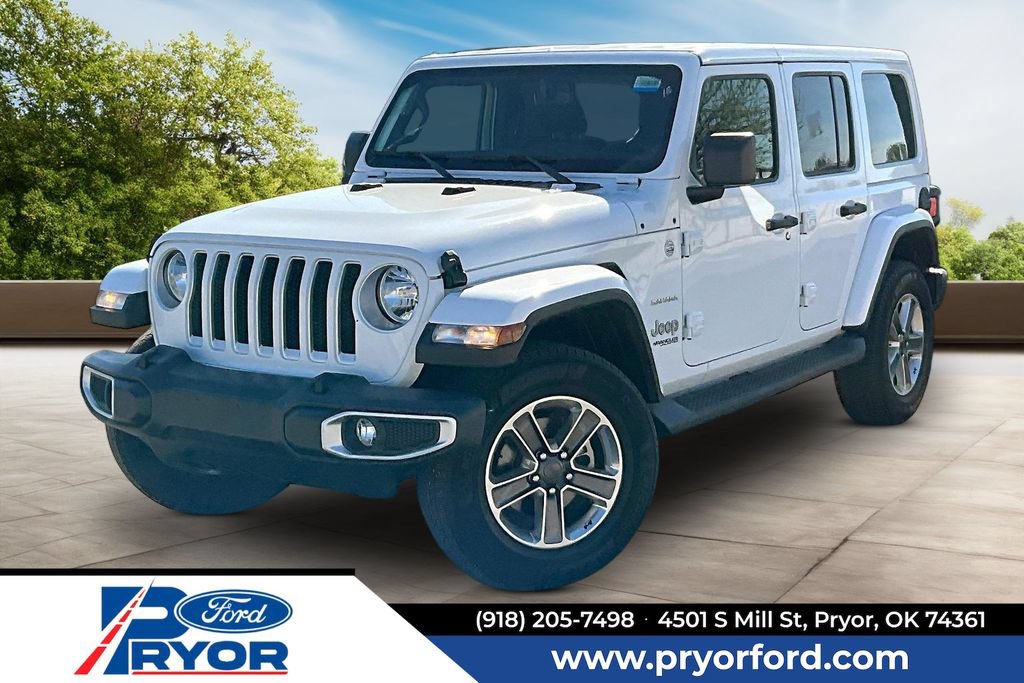 Used 2021 Jeep Wrangler Unlimited Sahara w/ Uconnect 4C Nav & Sound Group AWD/4WD image 1